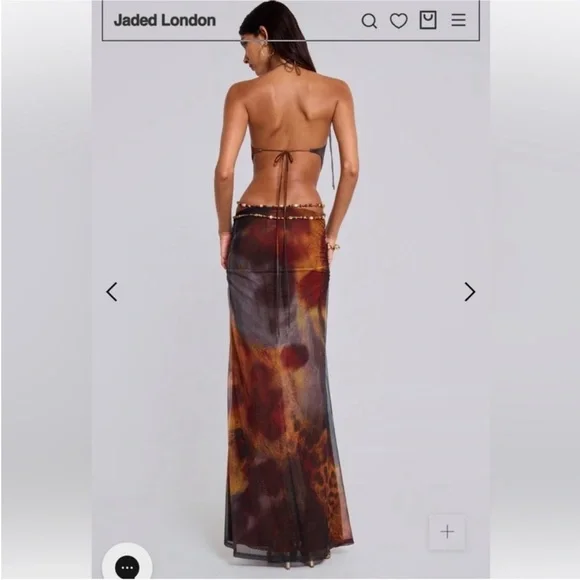vida backless maxi dress Jaded London Womens Multi Gold Vida Halterneck Woven Maxi Dress 12